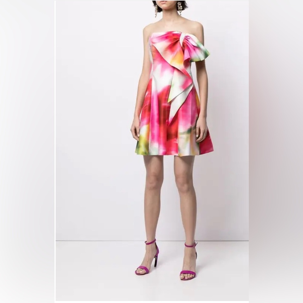 Marchesa Notte Abstract Print Cocktail Dress SZ 8